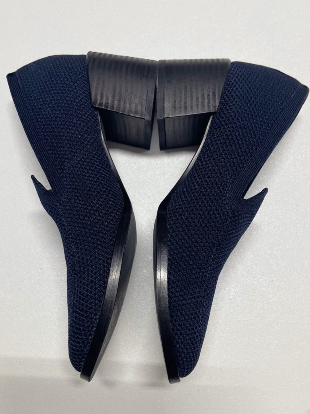 Eileen Fisher Dern Navy Stretch Knit Slip On Pumps Women’s 7.5M - Picture 6 of 11